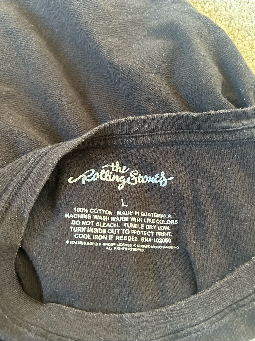 The Rolling Stones Black Tee with Red Tongue Graphic - Picture 3 of 3